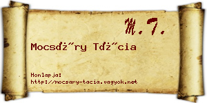 Mocsáry Tácia névjegykártya